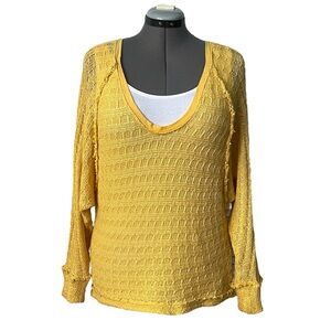 Free People Thiens Hacci oversized sweater Yellow XS
